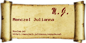 Menczel Julianna névjegykártya